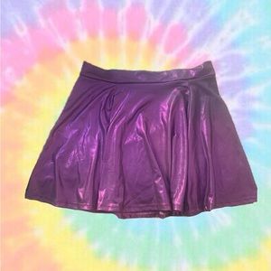 Metallic Purple Skater Skirt